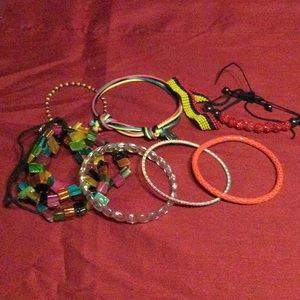 8 Coloured Bracelets